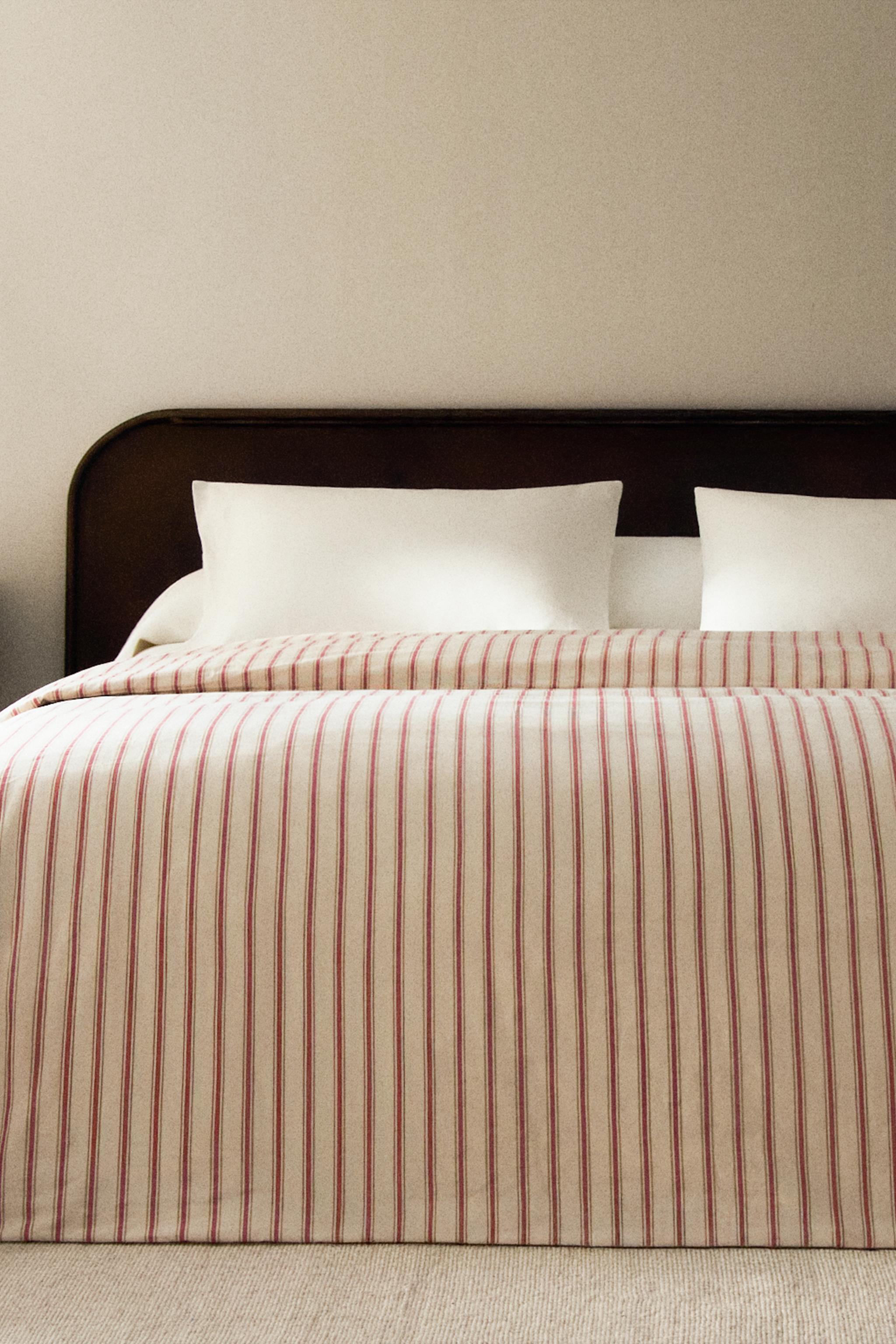 HOUSSE DE COUETTE PERCALE COTON RAYURES (300 FILS